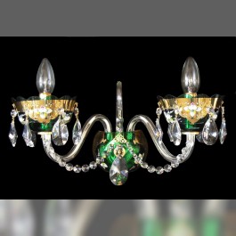 2-arms Green wall light decorated with the high enamel