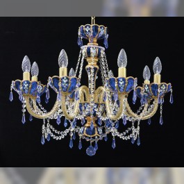 Lustre artistique en cristal bleu