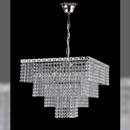 4 bulbs silver square Strass crystal chandelier - Cut octagons