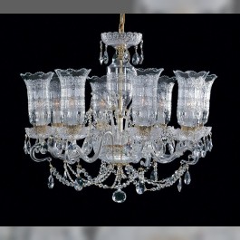 Lustre à 8 bras en cristal tchèque CRISTAL Bohémian