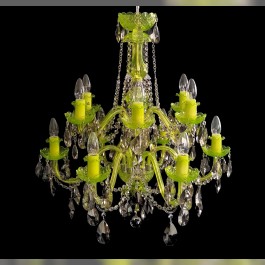 Lustre jaune-vert en verre à l'uranium coloré