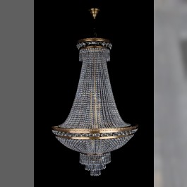 Lustre en strass marron en forme de panier