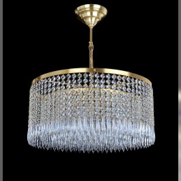 Lustre de luxe à tambour en cristal de 50 cm de diamètre