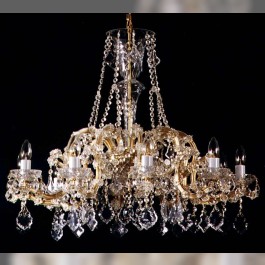 Lustre en cristal de Marie-Thérèse à 10 flammes avec des pendeloques