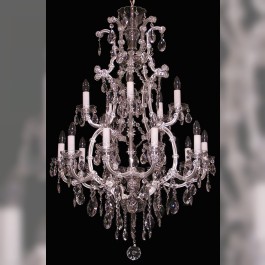 15 flames Silver Maria Theresa crystal chandelier with almonds