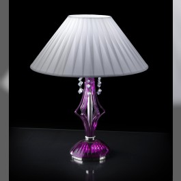 Lampe de table en cristal violet (fuchsia)