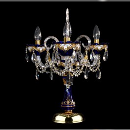 Lampe de table décorative en verre bleu « bleu royal »