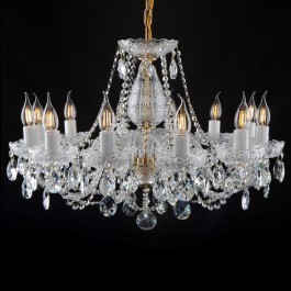 Grand lustre en cristal tchèque avec PK 500 cristal de Bohème taillé