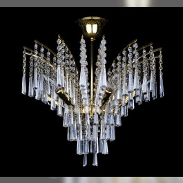 Lustre à couronne en cristal pour les plafonds à faible capacité de charge.