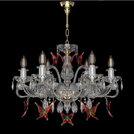 Petit lustre de luxe avec des papillons en verre