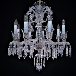 Lustre classique de style Baccarat en métal argenté