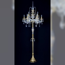 9 Arms Crystal floor lamp with the Gold painted cut