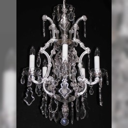 Lustre de Marie-Thérèse à 5+1 ampoules en argent