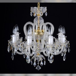 8 Arms Crystal chandelier with long twisted glass arms