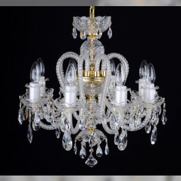 Lustre à 8 bras en cristal avec de longs bras en verre torsadé