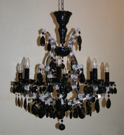 8 flames Maria Theresa crystal chandelier with Black almonds