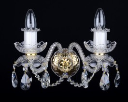 2 Arms crystal  wall light with cut almonds