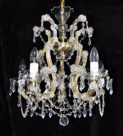 5 Arms Maria Theresa crystal chandelier with cut crystal pears