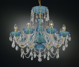 Luxury blue crystal chandelier