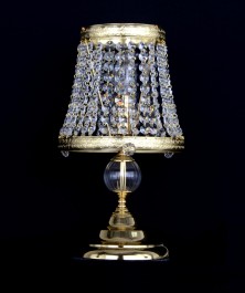 Decorative Strass crystal table lamp with one candle bulb