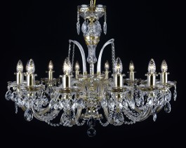 12-arm Luxurious gold crystal chandelier