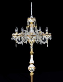 Luxury floor lamp with opal white glass