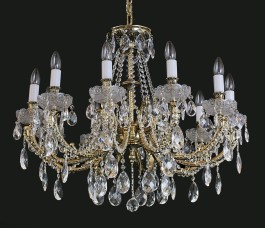 Luxury 10 Arms Crystal cast brass chandelier - Gold brass & PK500 hand cut