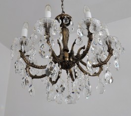 8-arm Luxury cast chandelier vith PK500 hand cut bobeches