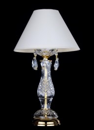 1 bulb crystal design table lamp with cut almonds and the white lapshade