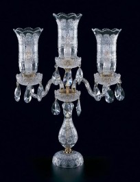 Luxurious Bohemian crystal lamp on table