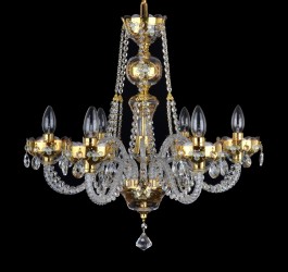 Gold Bohemian crystal chandelier 6 lights