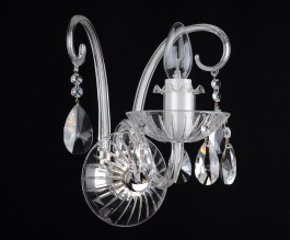 1 Arm Silver wall light with crystal almonds
