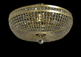 Large basket crystal chandelier with square stones