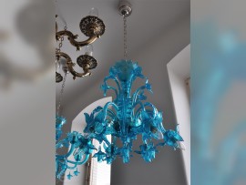Version « bleu océan » de ce lustre MURANO.