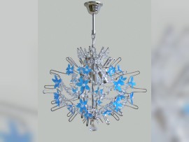 Lustres de design décorés de fleurs en verre fabriquées à la main