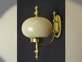 Art deco wall lamp with opal ball  turned off