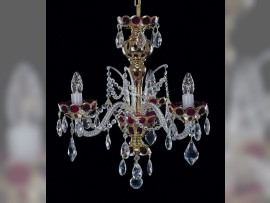 Small pomegranate-red chandelier with gold painting