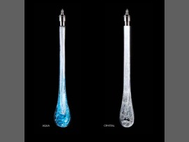 Détail des gouttes de verre - bleu (AQUA) et cristal clair (L x H) 45mm x 280mm / 1.77" x 11.02" Poids : 280 g