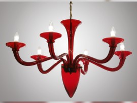 Lustre de Murano en verre soufflé lisse, ressemblant à une « pieuvre renversée – céphalopode :) »