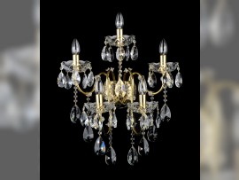 Grande applique murale à cinq branches ornée d'amandes en cristal, formant un ensemble avec des lustres, 47 x 54 cm / 5 ampoules, référence N-6460-5-S