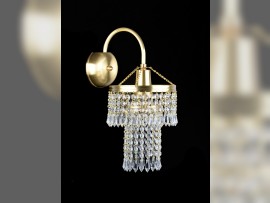 Applique murale en forme de panier STRASS - laiton mat, formant un ensemble avec des lustres, 18 x 41 cm / 1 ampoule, référence N-7110-1-ZM