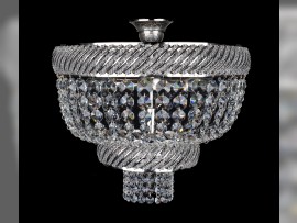 Modèle « Silver » de 46 x 37 m de diamètre, adapté aux plafonds bas des couloirs – il forme un ensemble harmonieux avec un grand lustre