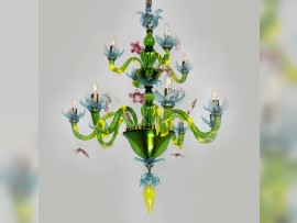 Gros plan sur le lustre éteint