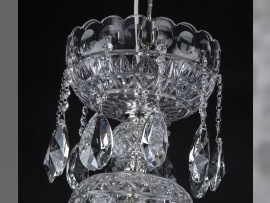 Bol supérieur de lustre taillé en olive avec lentilles dioptriques