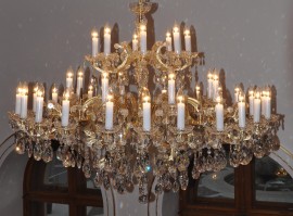 Detail of the crystal spikes on the Theresian chandelier
