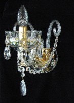 1-arm crystal wall light with enameled flowers
