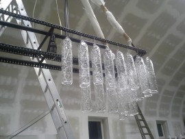 Manufacturing of the custom-made iron chandeliers for a biker restaurant