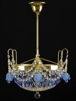 Light blue crystal basket with one light bulb B option