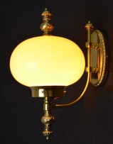Art deco wall lamp with opal ball