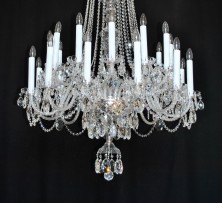 Detail of a chandelier with long candles